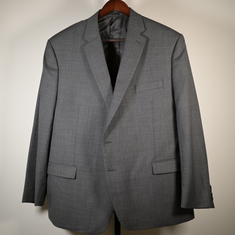 Lauren Ralph Lauren Mens 50R Grey Wool Stretch Sport Coat Blazer Old Money